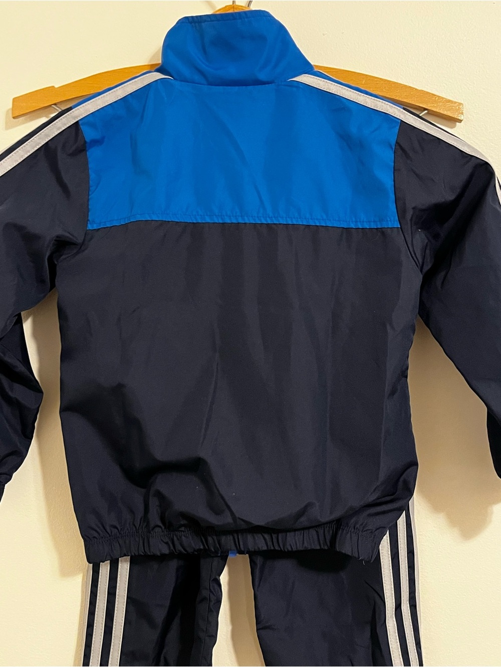 Adidas Track Suit Matching Set Navy Blue Full Zip Jacket Pants Toddler Boys 3T - Picture 4 of 7
